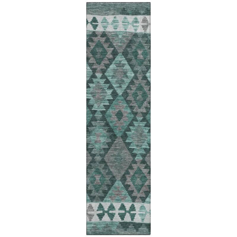 Machine Washable Indoor/ Outdoor Boho Global Chantille Rug