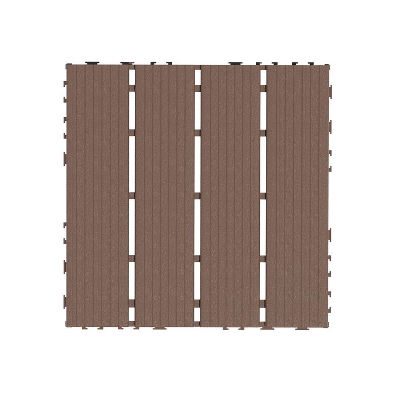 44-Pack 12"x12" Interlocking Deck Tiles, Waterproof Outdoor Patio Tiles for Pool & Balcony - 44PCS