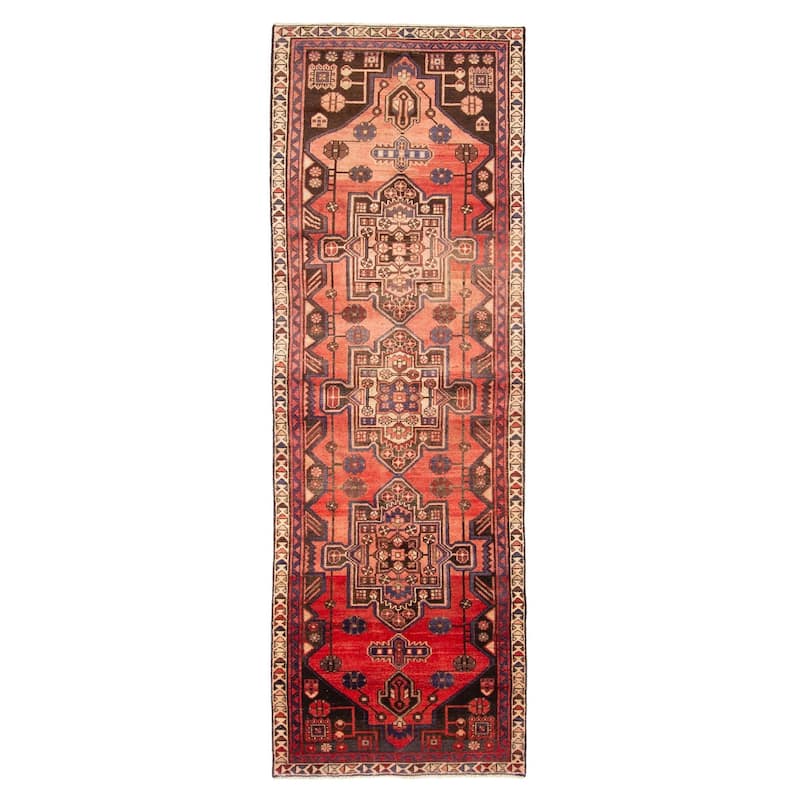 ECARPETGALLERY Hand-knotted Konya Anatolian Red Wool Rug - 3'1 x 9'7