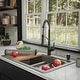 preview thumbnail 31 of 56, Karran QTWS-880 Drop-in 33 in. Double Equal 50/50 Bowl Workstation Kitchen Sink