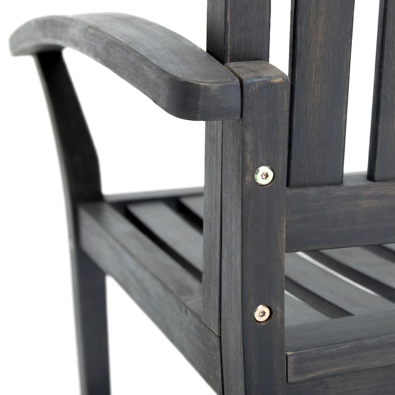 Patio Acacia Wood Rocking Loveseat