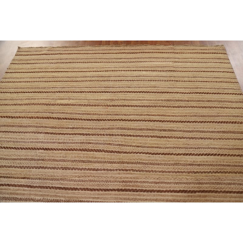 Striped Gabbeh Kashkoli Modern Wool Area Rug Hand-knotted Carpet - 6'7" x 10'0"