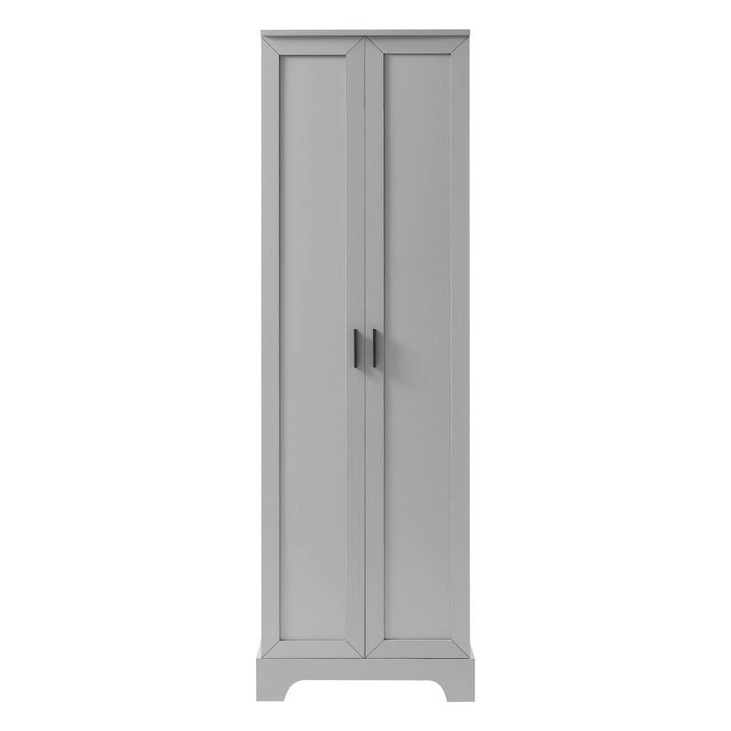 Storage Cabinet with Two Doors for Bathroom, Office, Adjustable Shelf, MDF Board