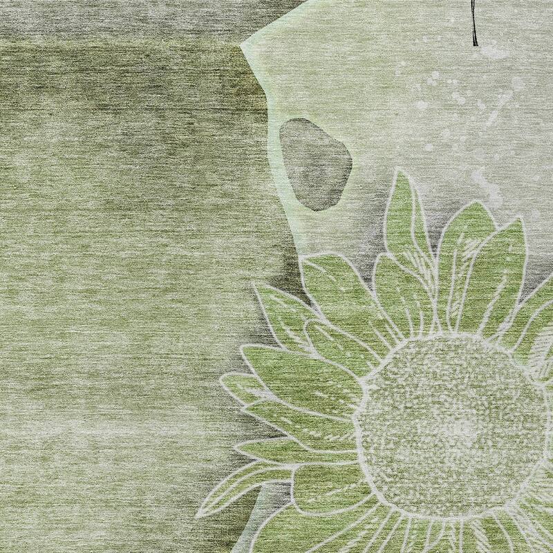 HomeRoots Floral Transitional Rectangle Outdoor Rug