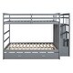 preview thumbnail 15 of 13, Full Over Full Bunk Bed with Twin Trundle and Storage Staircase - Solid Pine Wood Construction, Spacious Design