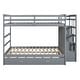 preview thumbnail 15 of 43, Modern Full over Full Multifunctional Bunk Bed With Trundle And Staircase,Storage Drawers,Solid Construction