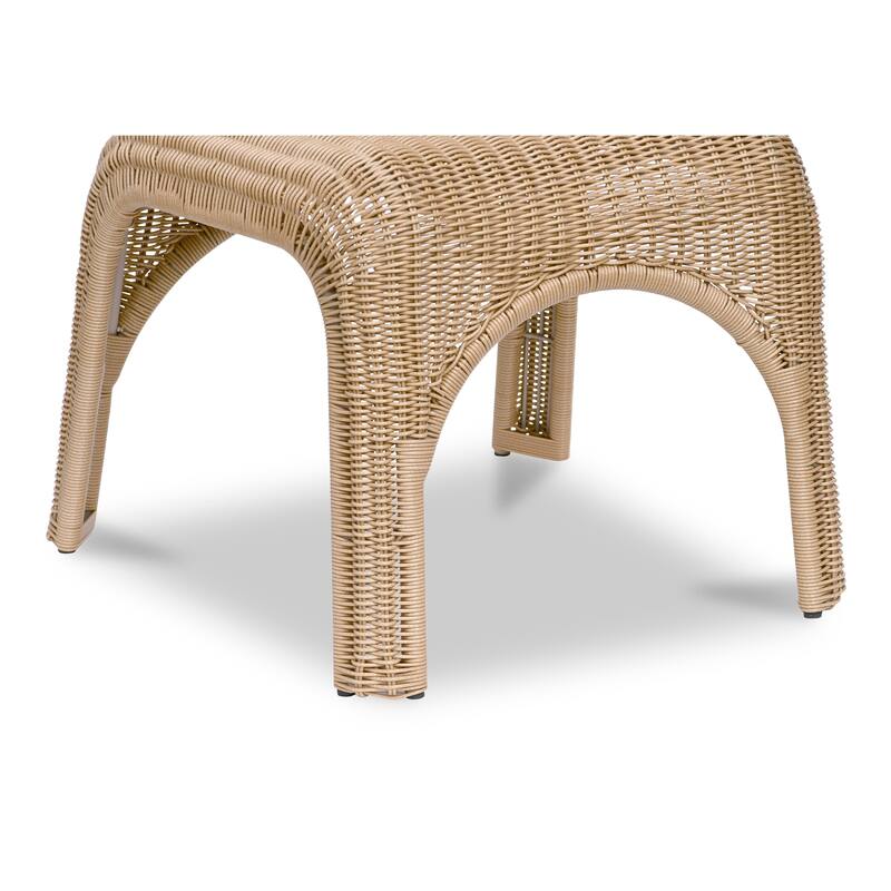 NADAAL STUDIOS Maireth Outdoor Dining Chair, Curved Wicker Design, Iron Frame, Brown Finish - Set of 2