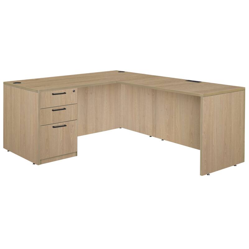 Legacy 66" Single Full Pedestal L-Desk with 47" Return