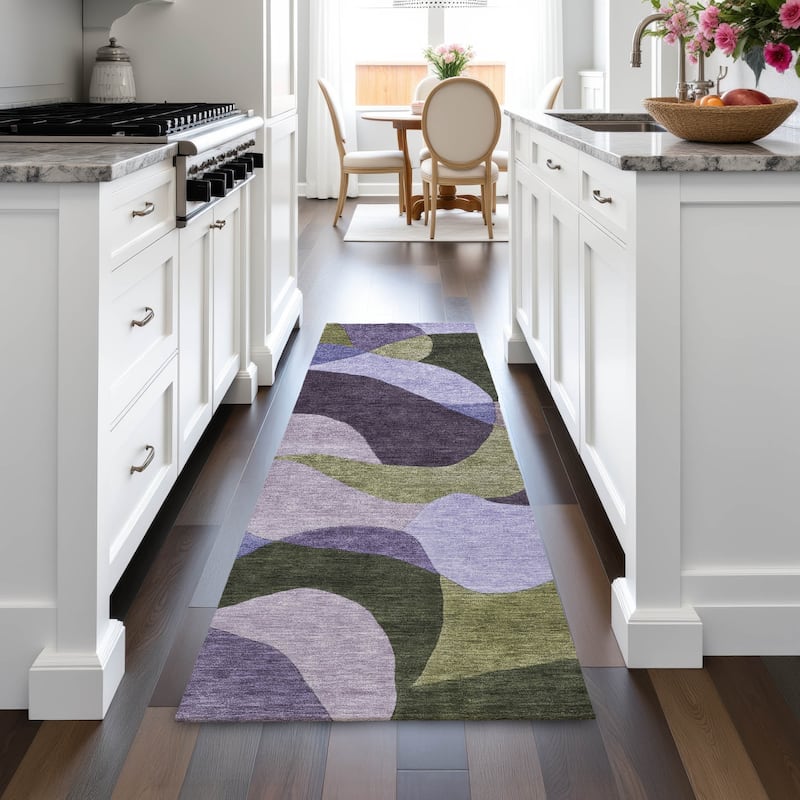 Machine Washable Indoor/Outdoor Modern Century Chantille Rug