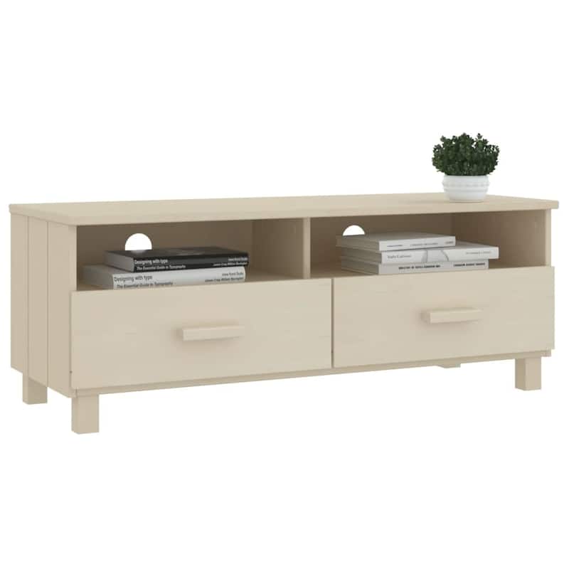 vidaXL TV Stand TV Console Sideboard TV Unit Cupboard HAMAR Solid Wood Pine - 41.7" x 15.7" x 15.7"