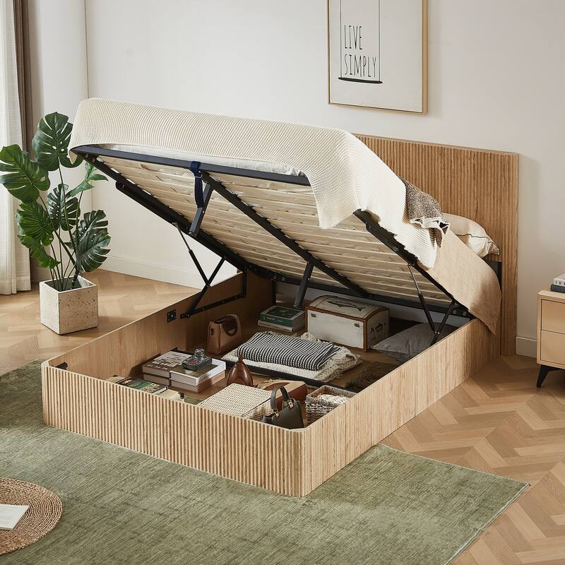 Queen Size Lift Up Storage Bed Frame