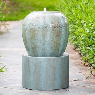 Heavy Outdoor Cement Fountain Antique Blue, Cute Unique Urn Design ...