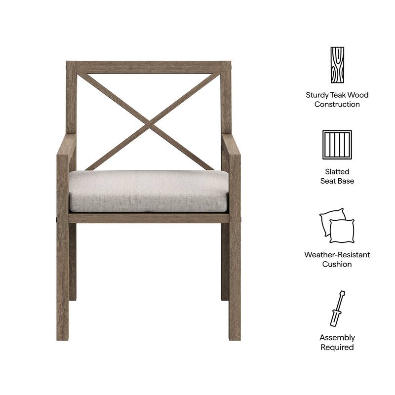 Northlake Outdoor Patio Teak Dining Armchair