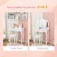 preview thumbnail 12 of 51, Kids Vanity Set with Mirror Makeup Dressing Table with Drawer