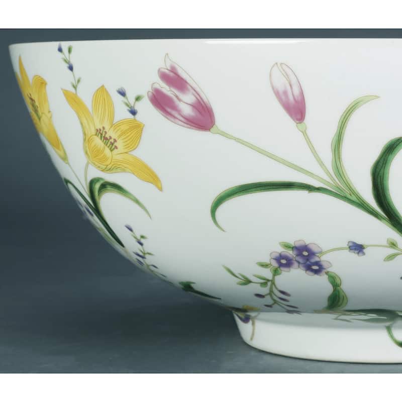 Aa Importing Birds And Flowers 14" Bowl - 5.5 X 13.5 X 13.5 inches