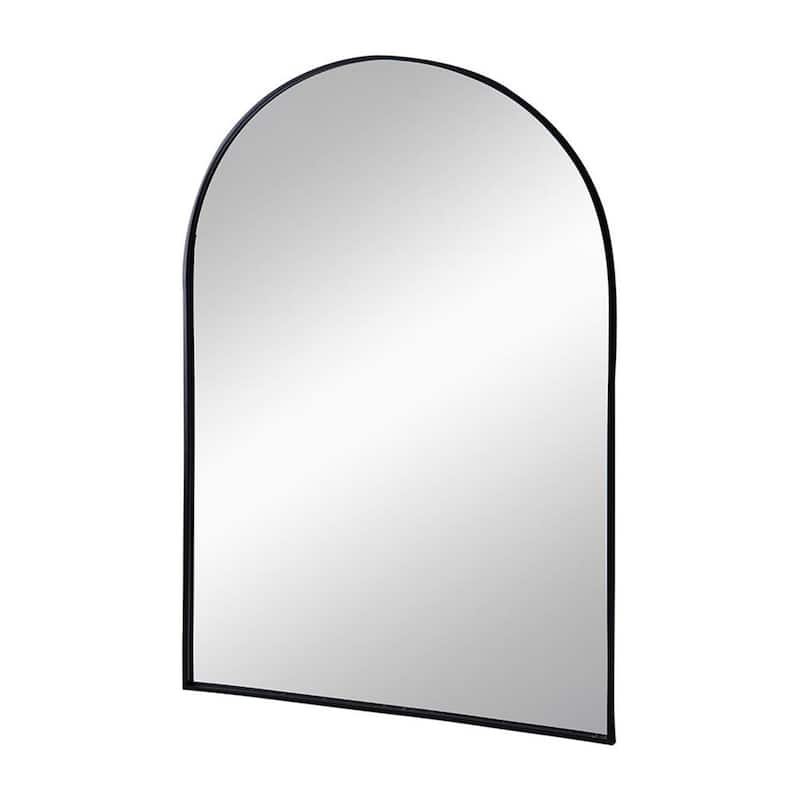 HomeRoots 36" Black Arch Metal Framed Accent Mirror - 24' X '36' X '1
