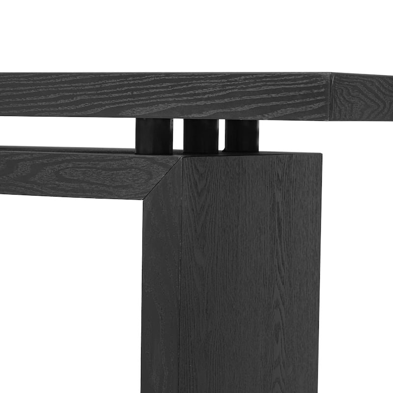 Entryway Console Table, Solid Geometry Accent Sofa Table Behind