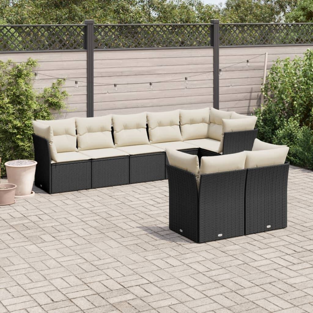 vidaXL Garden Sofa Set Black