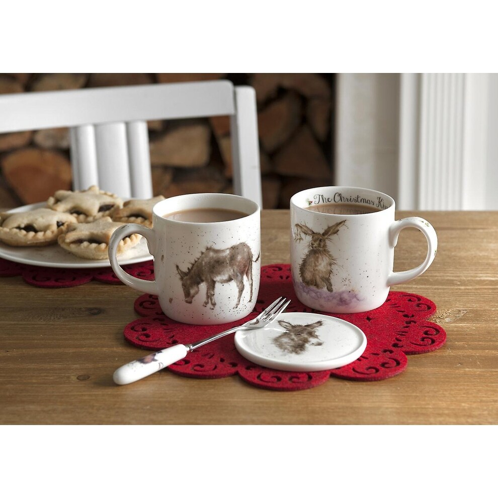Royal Worcester Wrendale Designs Mug & Coaster Set Gentle Jack (Donkey) -  Multi-Color - Mug 11 oz / Coaster 3.75" - On Sale - Overstock - 33608715