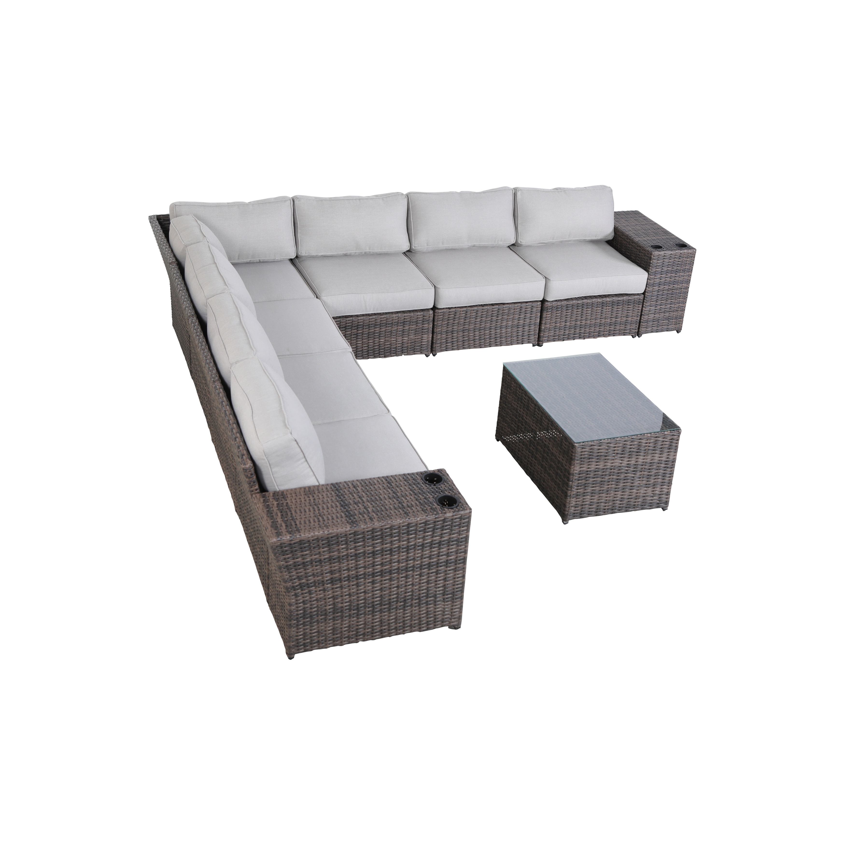 LSI High Density Polyethylene HDPE Wicker 6 Person Seating Group with Cushions Bed Bath Beyond 36874842