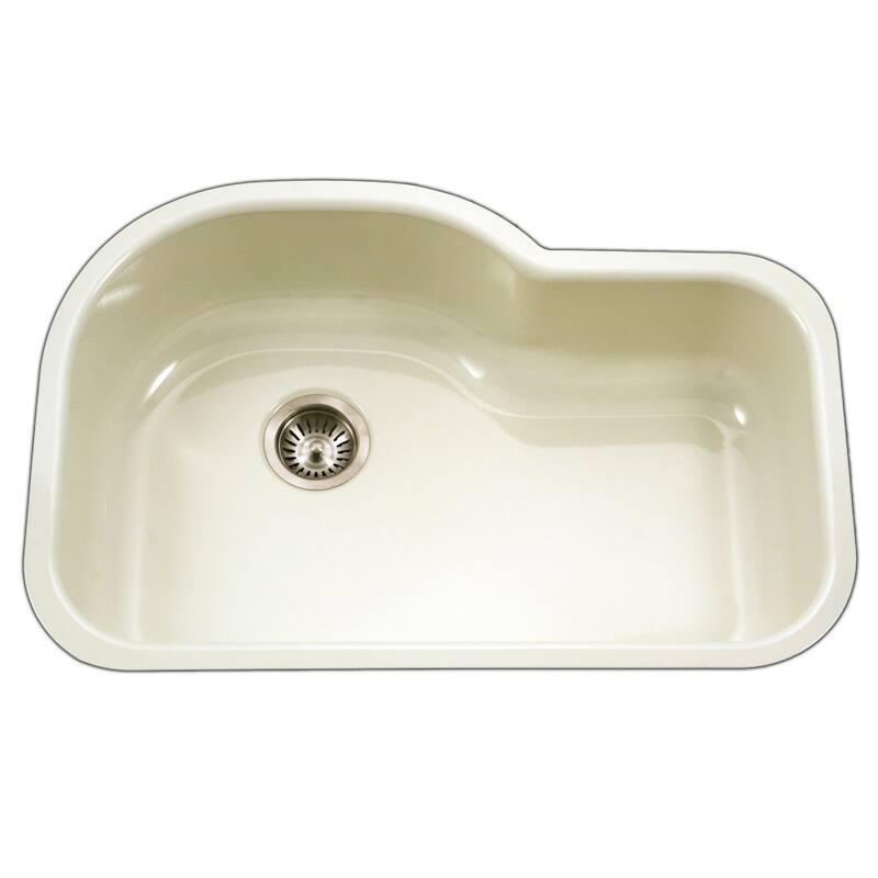 Houzer Porcela 31-1/4" Single Basin Undermount Porcelain Enameled