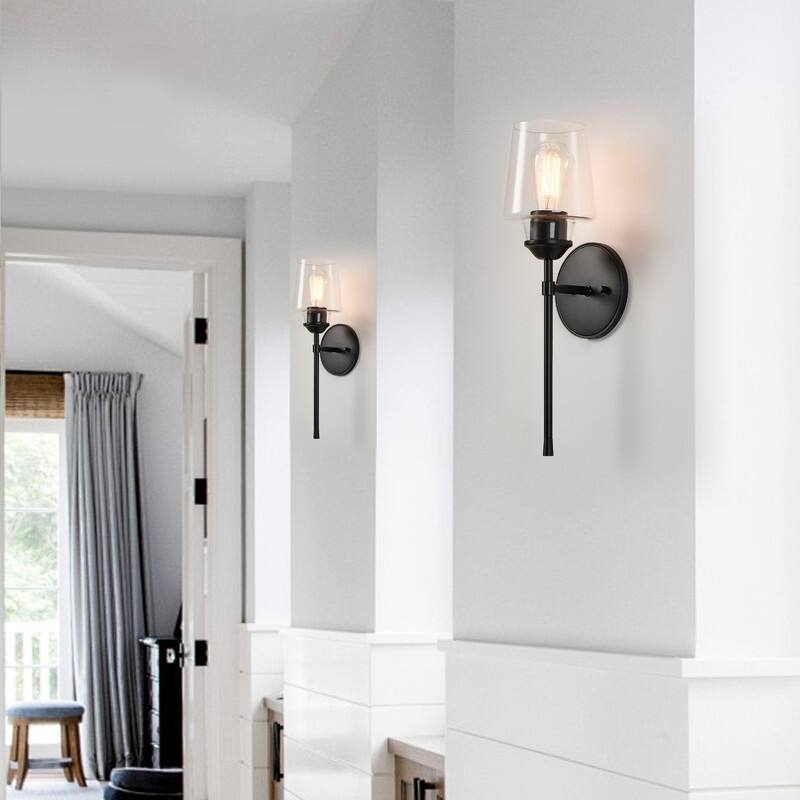 KAWOTI 1- Light Clear Glass Wall Sconce