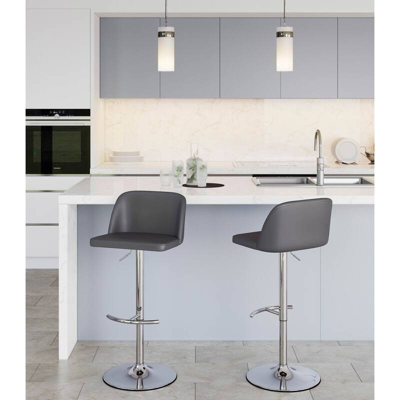 Strick & Bolton Oscar Adjustable Bar Stool with Rounded T Footrest (Set of 2)