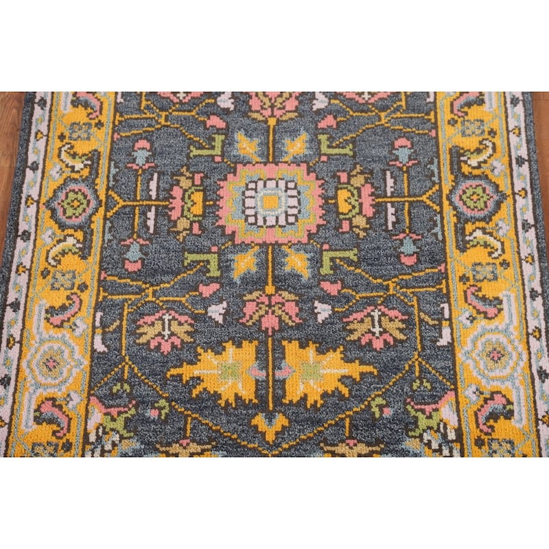 Blue Heriz Serapi Indian Foyer Rug Hand-Knotted Wool Carpet - 3'1"x 5'1"