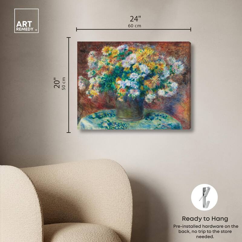 Renoir Chrysanthemum Canvas by Art Remedy, Gallery Wrapped
