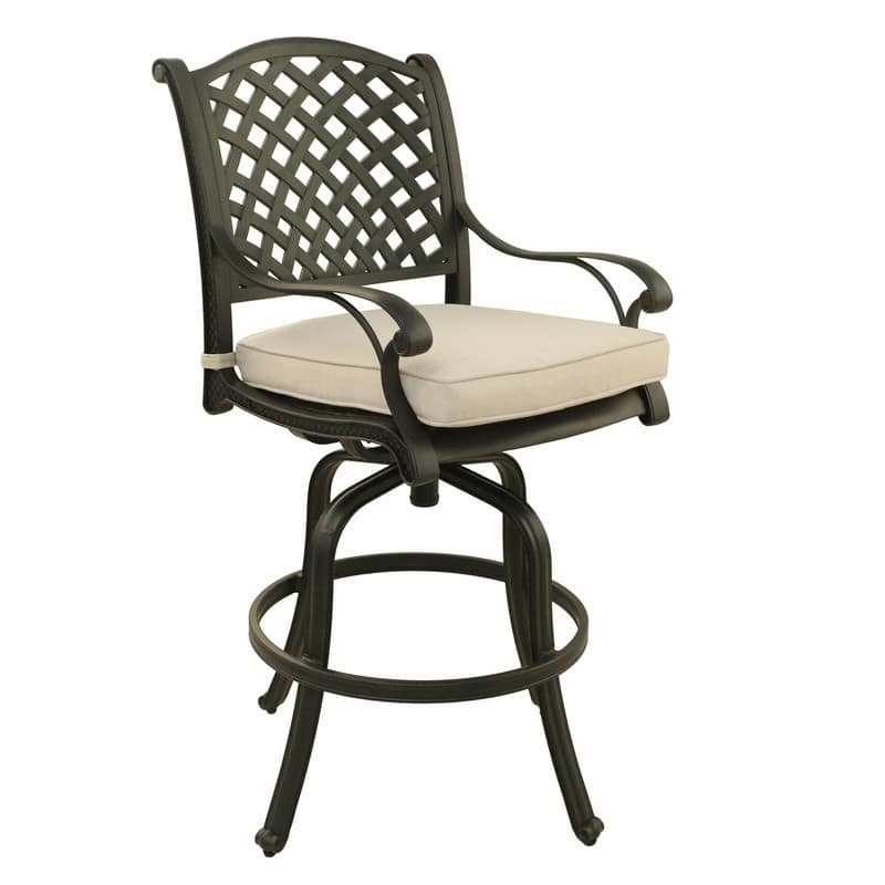 Ventura Cast Aluminum Bar Stool with Cushion (Set of 2)