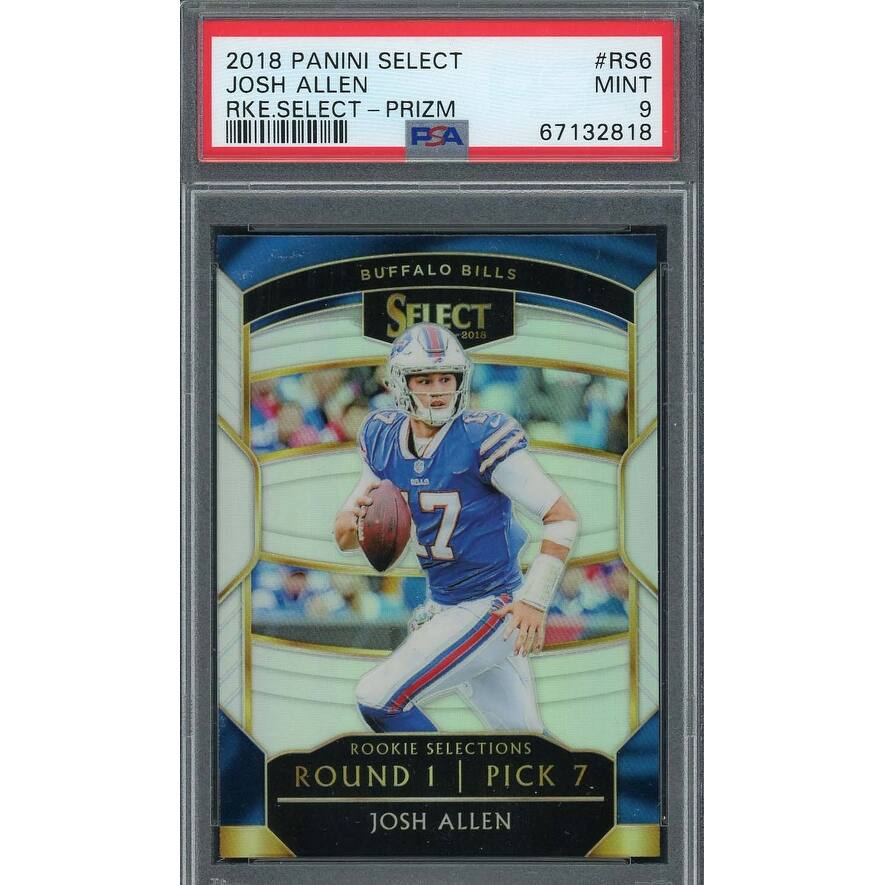 Josh Allen 2018 Panini Select Silver Prizm Rookie Card RC #RS6 Graded PSA 9 - 8'6" x 11'6"