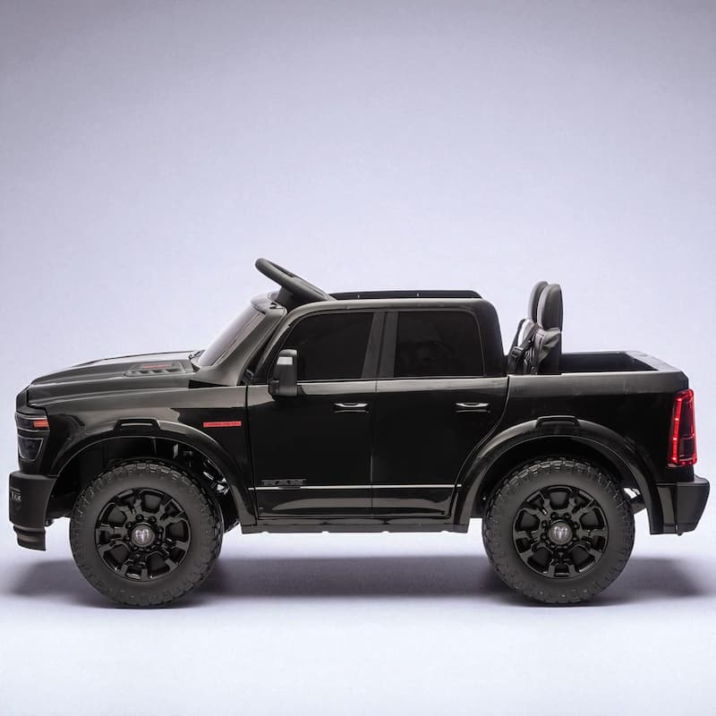 24V Licensed Dodge RAM 2500 Kids Ride On Truck with Remote, 2-Seater, Bluetooth Music, USB/MP3, Dual Motor & Suspension