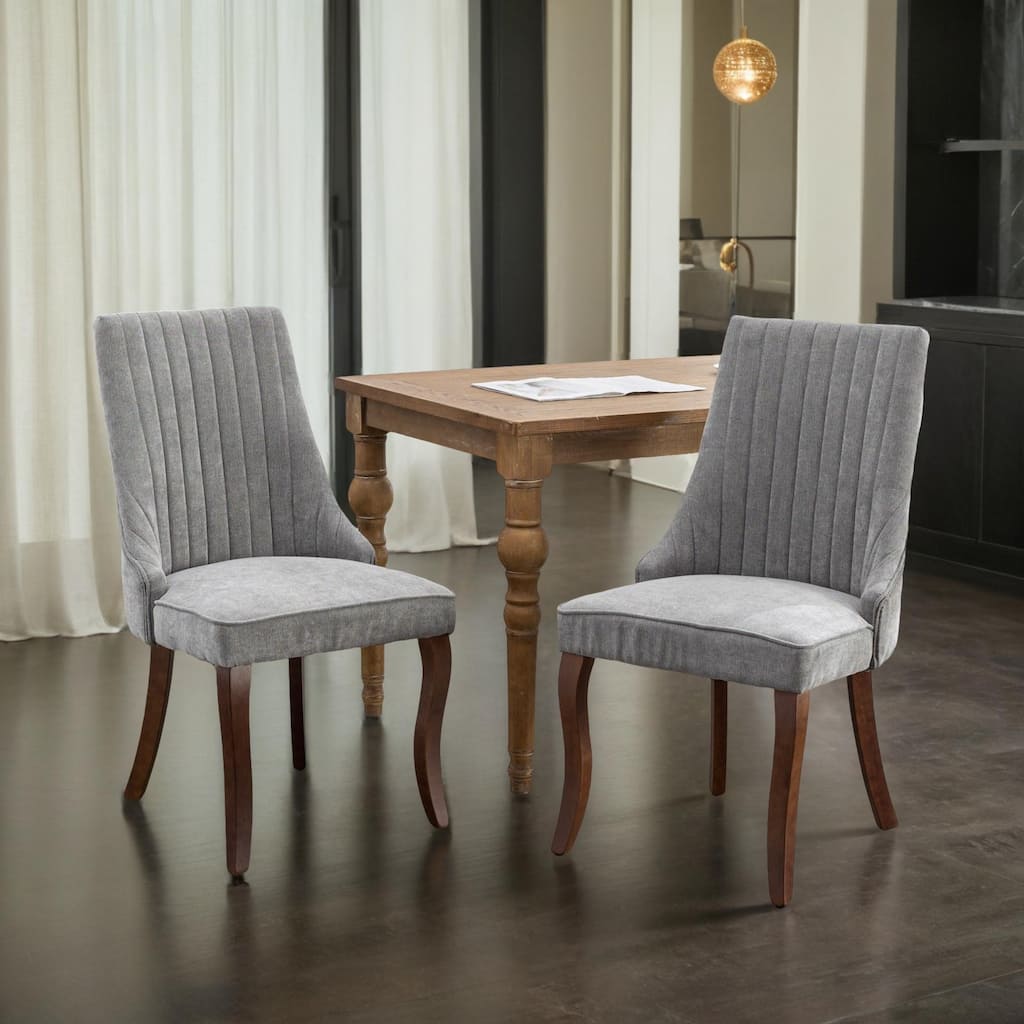 Rayon Cloth Flocking Linen Dining Chairs Channel Kitchen Dinner Chair Comfy Fabric Upholstered Accent Chair for Dining Room