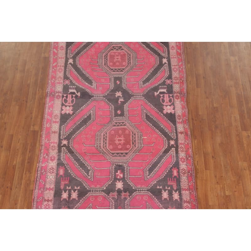 Over-Dyed Meshkin Persian Vintage Area Rug Handmade Wool Carpet - 5'2"x 9'4"