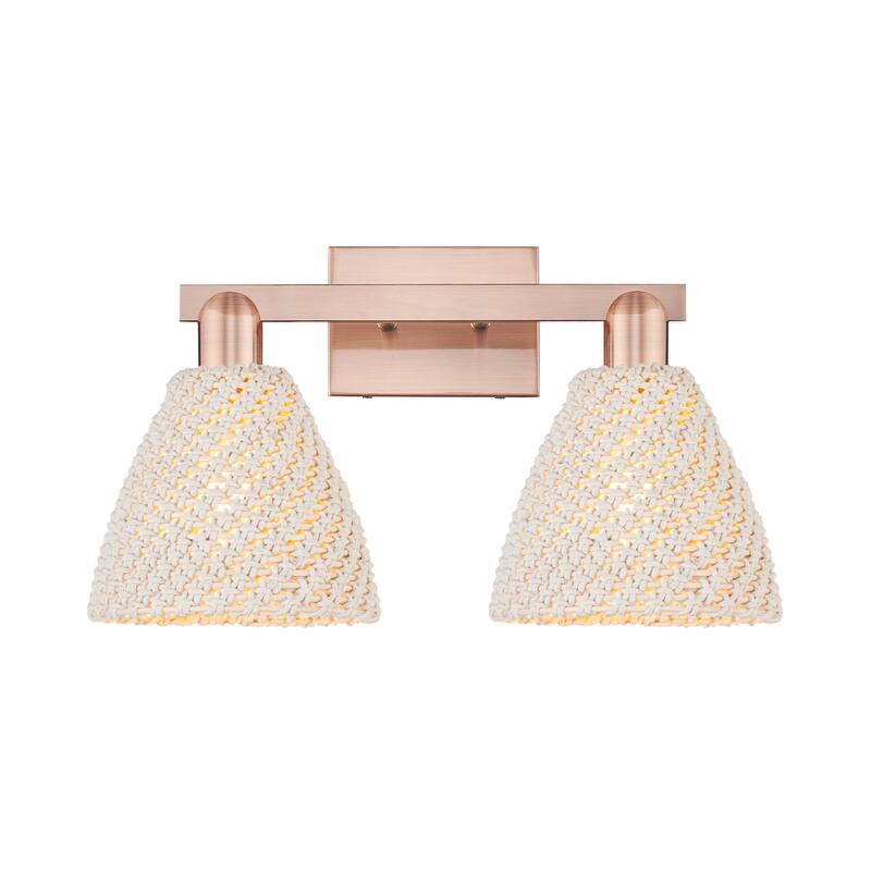 Innovations Lighting 716-2W-11-16 Natural Ballston Dome Vanity Natural - Antique Copper / Natural