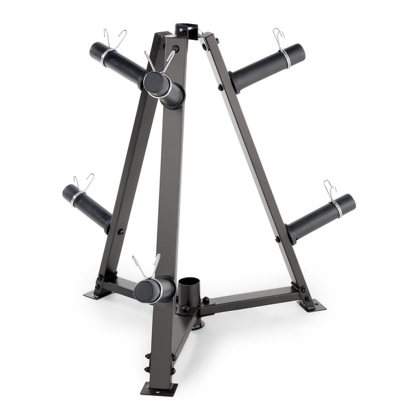 Marcy 6 Peg Olympic Weight Plate Tree and Vertical Bar Holder