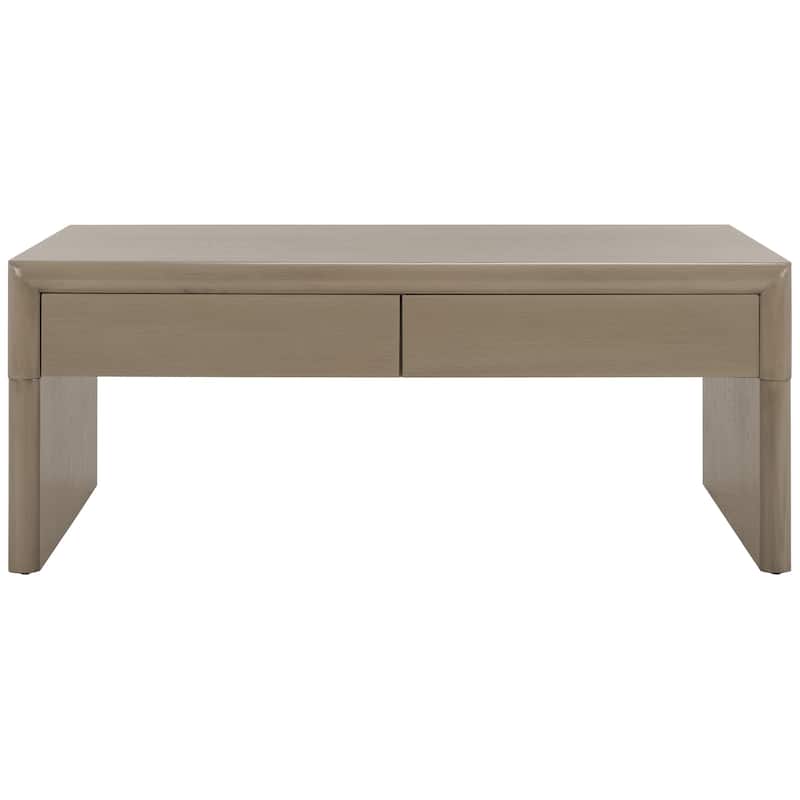 SAFAVIEH Home Collection Rune Coffee Table W/ Drawers - 47" L x 24" D x 20" H - Sandy Grey