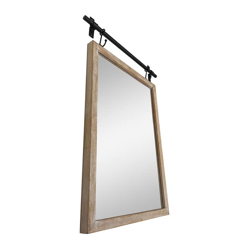 Lorae Wood & Metal Farmhouse Wall Mirror - 27.75"H x 18.25"Wx 1.25"D