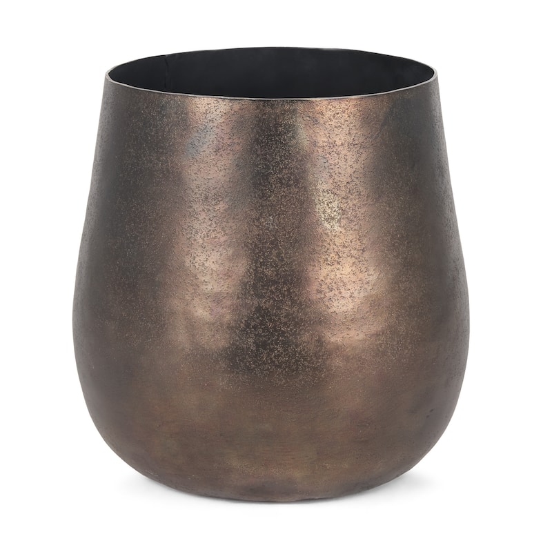 9" Antiqued Brass Aluminum Table Vase - 9.00