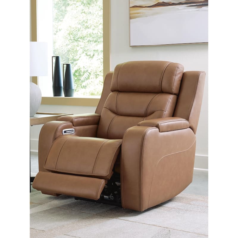 Signature Design by Ashley Guru Brown Power Recliner with Audio Seating