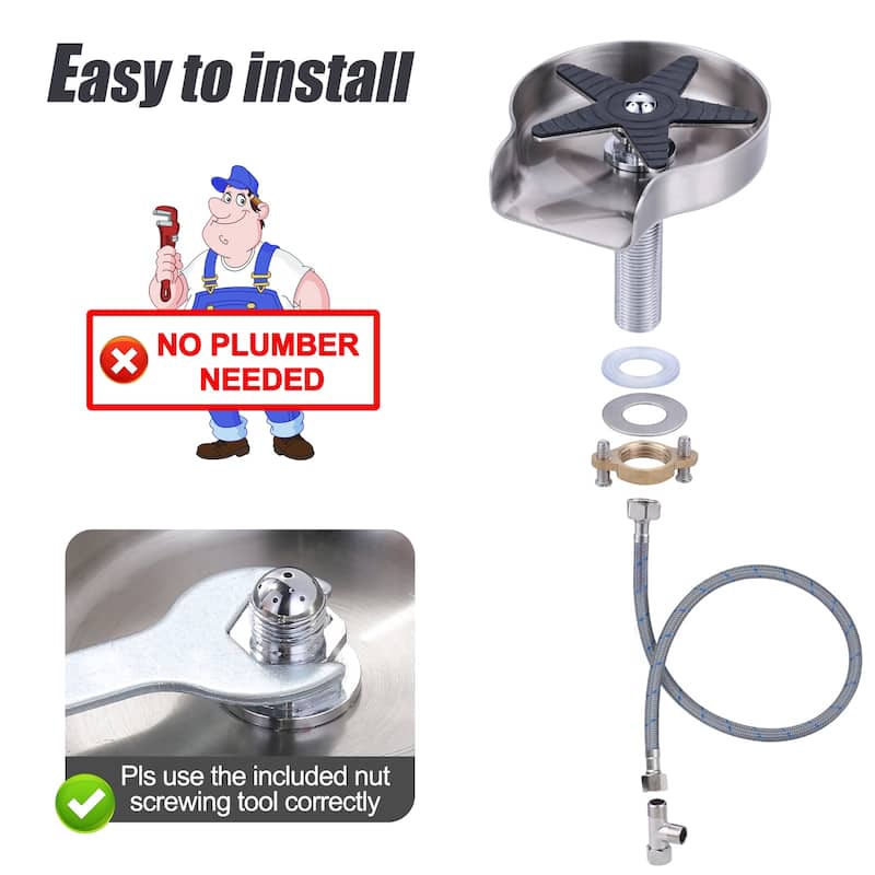 Metal Glass Rinser for Kitchen Sink