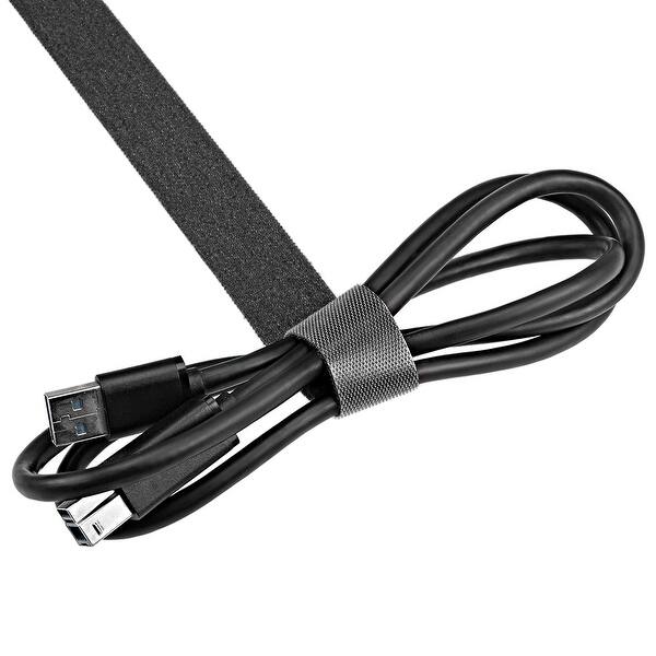 Reusable Cable Ties Hook and Loop Cord Strap 27 Yard x 0.8 Inch Black 1 Roll Red Bed Bath