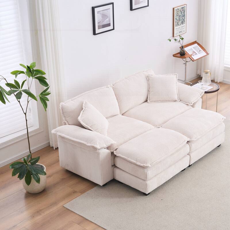2-seats Sofa With 2 Back Pillows