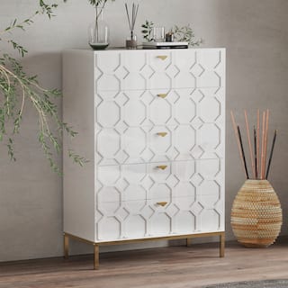 Clihome Wooden 5-Drawer Storage Chest