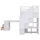 preview thumbnail 9 of 26, Twin Loft Bed with 4-Tier Built-in Shelves, Pull-Out Desk, Storage Stairs, Blackboard Slat Support Loft Bed for Kids Teens