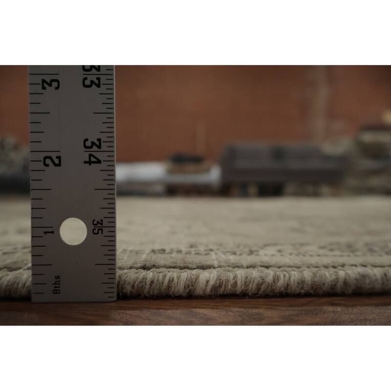 Hand Knotted Oriental 100% Wool Carpet Traditional Medallion Beige & Ivories Tabriz Area Rug - 9' 4'' X 6' 9''