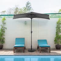half patio umbrella with no crank Amazon.com : - 9ft Outdoor Patio Canopy Easy Hand The easy Outsunny 2.3m Half Parasol Semi