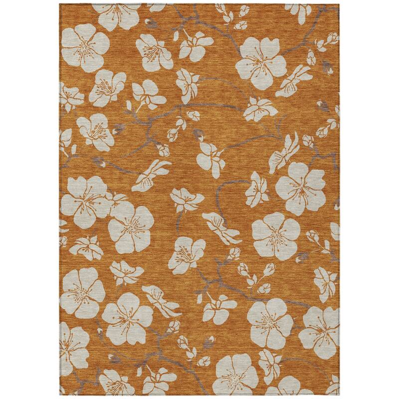 HomeRoots Floral Transitional Rectangle Outdoor Rug