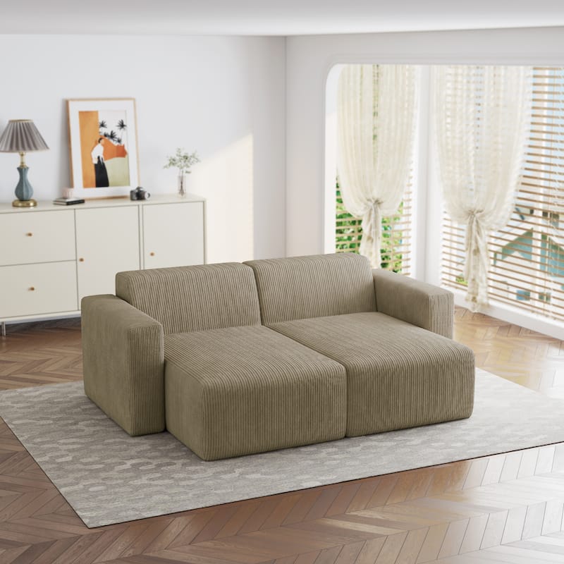 UIXE Upholstered Corduroy Chaise Lounges For Interior