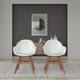 Option White Arm Chairs With Dark Wood Finish Legs